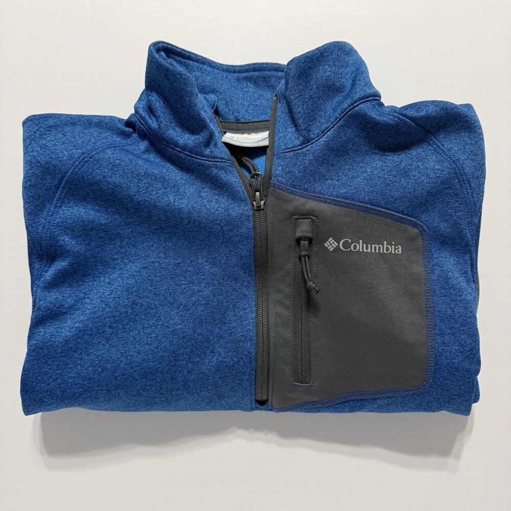 Columbia Jackson Creek Half Zip Fleece Blue Gray Jacket Pullover Men’s Small